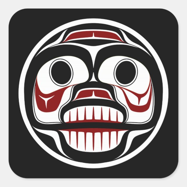 Northwest Pacific coast Haida Weeping skull Square Sticker (Front)