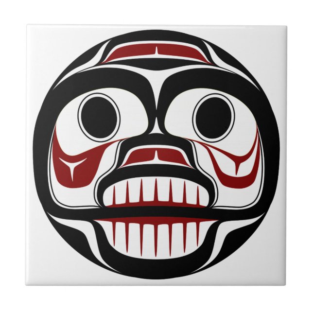 Northwest Pacific coast Haida Weeping skull Tile (Front)
