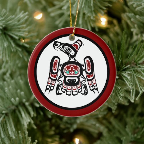 Northwest Pacific coast Kaigani Thunderbird Ceramic Ornament