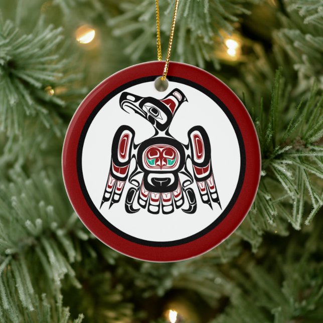 Northwest Pacific coast Kaigani Thunderbird Ceramic Ornament (Tree)
