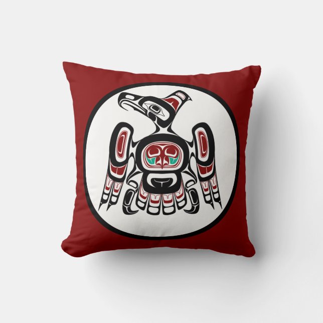 Northwest Pacific coast Kaigani Thunderbird Throw Pillow (Front)