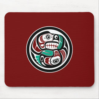 Northwest Pacific coast Otter chasing Salmon Mouse Pad