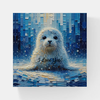 Northwest Region Arctic Ring Seal Paperweight Art