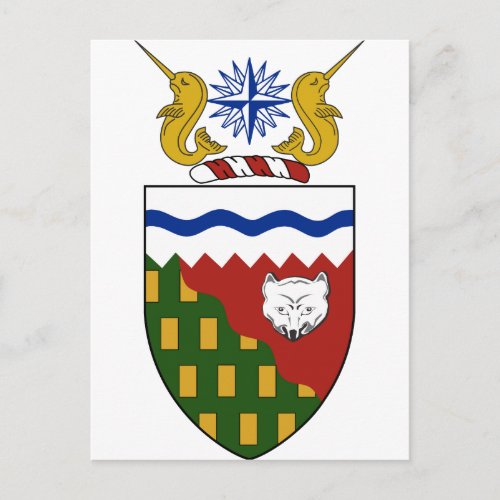 Northwest Territories Canada Coat of Arms Postcard
