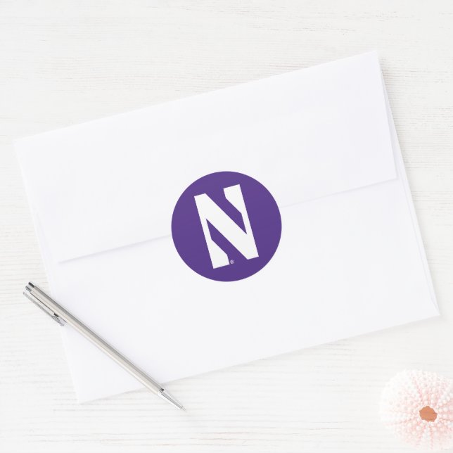 Northwestern University | N Logo Classic Round Sticker (Envelope)