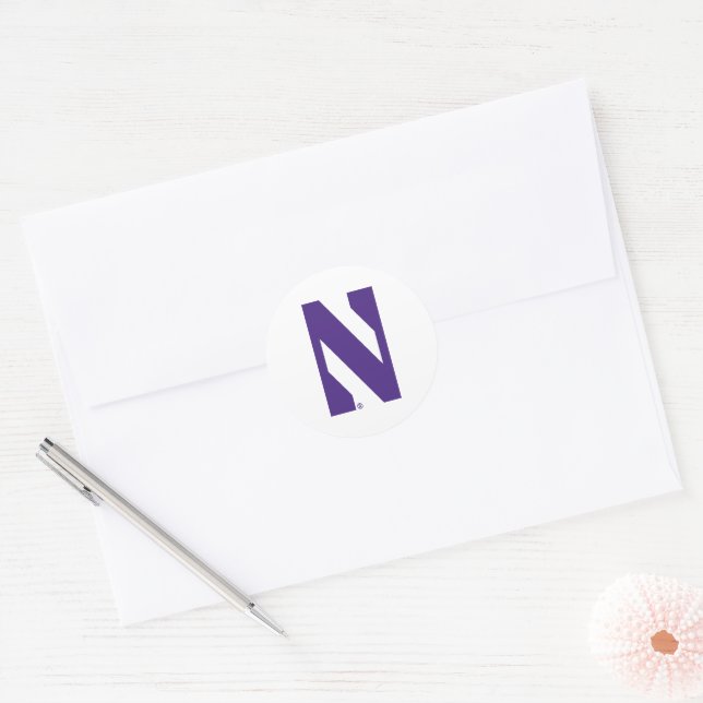 Northwestern University | N Logo Classic Round Sticker (Envelope)