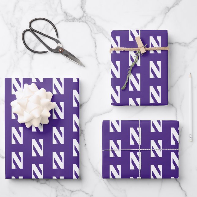 Northwestern University | N Logo Wrapping Paper Sheets (Front)