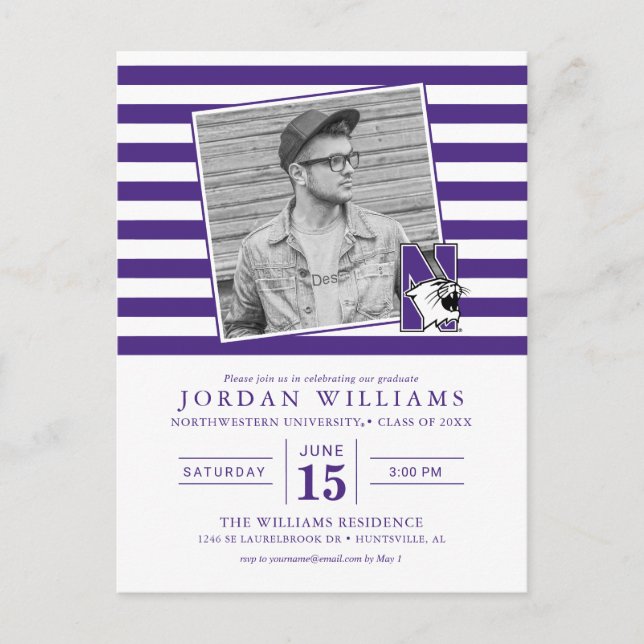 Northwestern University | Primary Logo Announcement Postcard (Front)