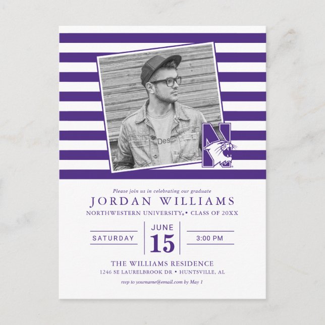 Northwestern University | Primary Logo Announcement Postcard (Front)