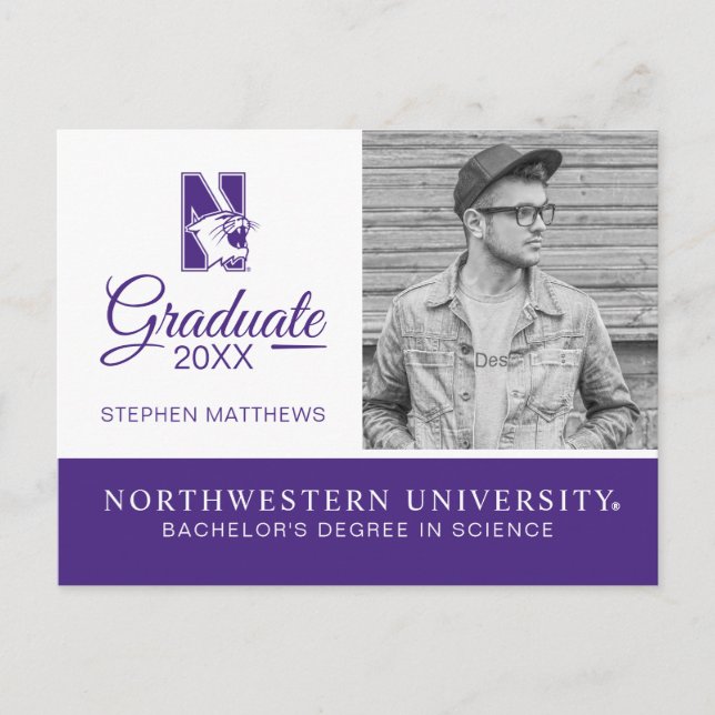 Northwestern University | Primary Logo Announcement Postcard (Front)