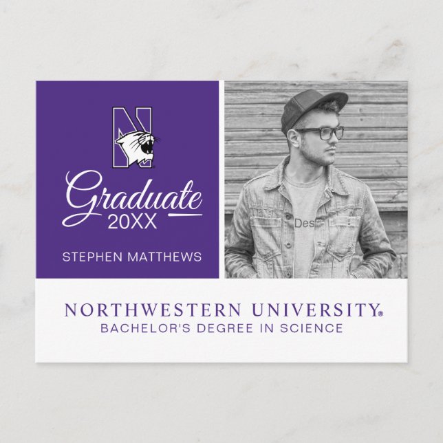 Northwestern University | Primary Logo Announcement Postcard (Front)