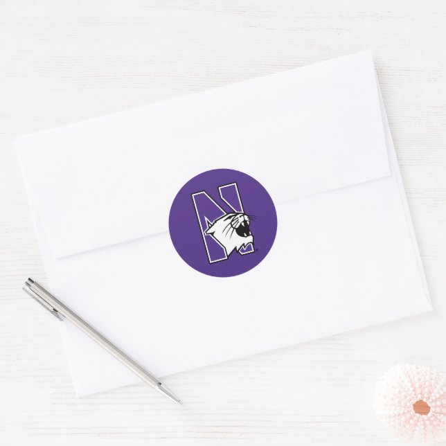 Northwestern University | Primary Logo Classic Round Sticker (Envelope)