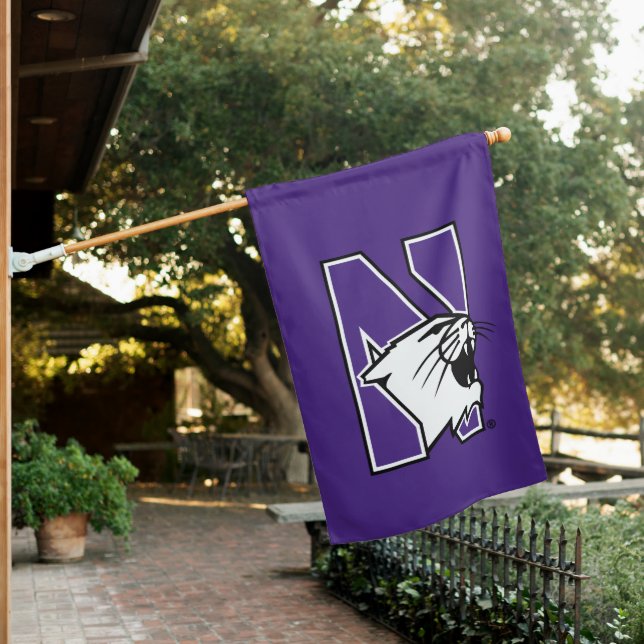 Northwestern University | Primary Logo House Flag (In SItu)