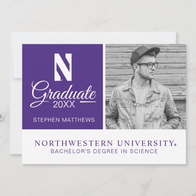 Northwestern University | Primary Logo Invitation (Front)