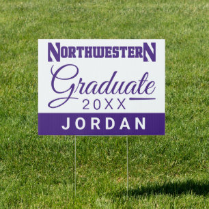 Northwestern University Wordmark Graduation Sign