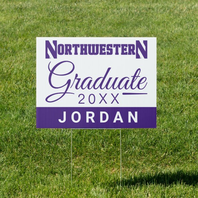 Northwestern University Wordmark | Graduation Sign (Insitu)