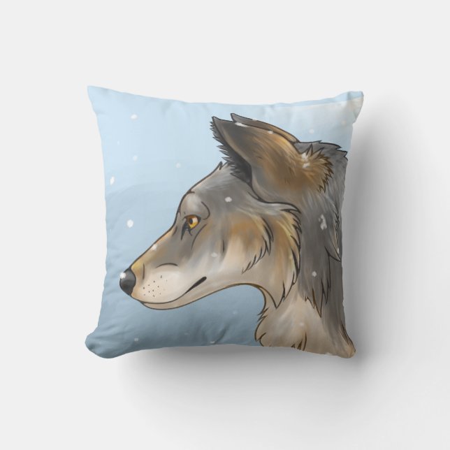 Northwestern Wolf Throw Pillow (Front)