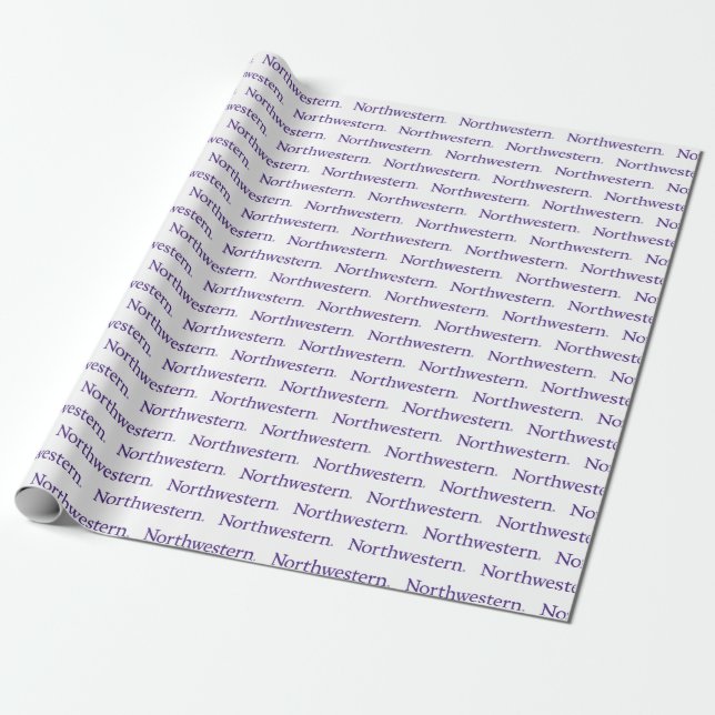 Northwestern Wordmark Wrapping Paper (Unrolled)