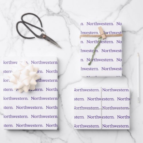 Northwestern Wordmark Wrapping Paper Sheets
