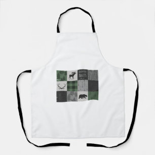 Northwoods Adventure Patchwork - grey and green Apron