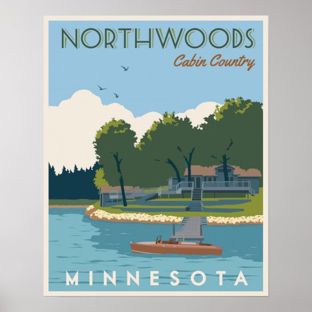 Northwoods Cabin Country Poster (Front)