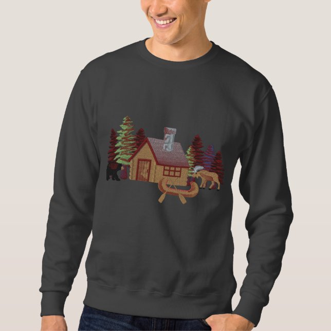Northwoods Cabin Embroidered Sweatshirt (Front)