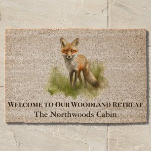 Northwoods Fox Woodland Retreat Entry Welcome Fiber Doormat