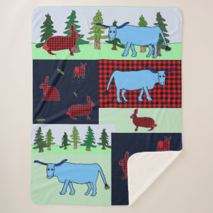 Northwoods Lumberjackrabbit and Babe blanket