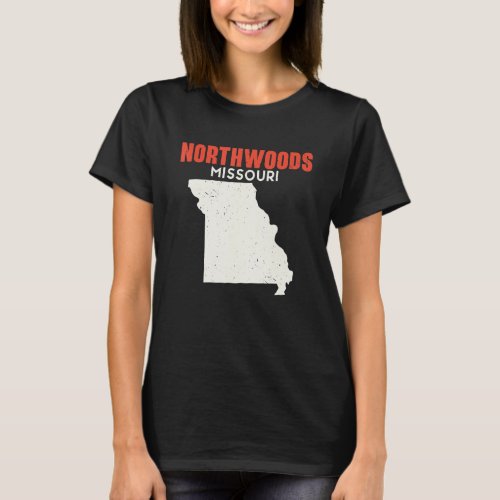 Northwoods Missouri USA State America Travel Misso T_Shirt