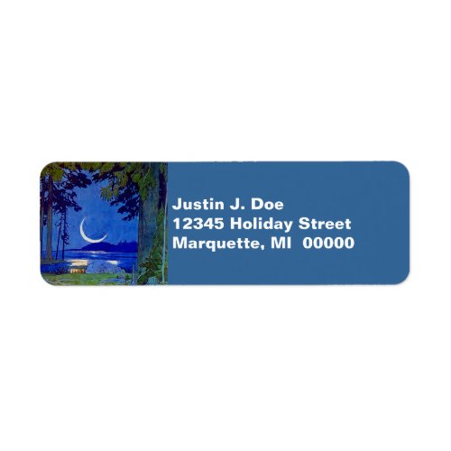 Northwoods Sliver Moon Lake Return address Label