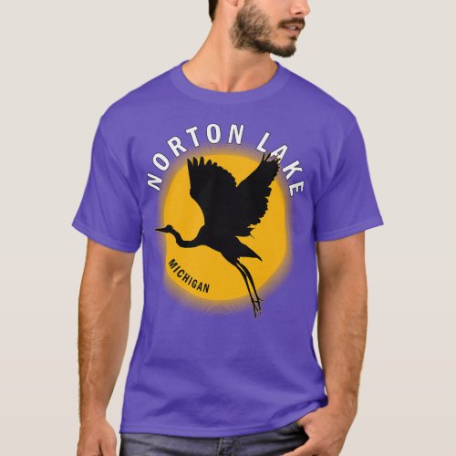 Norton Lake in Michigan Heron Sunrise T_Shirt