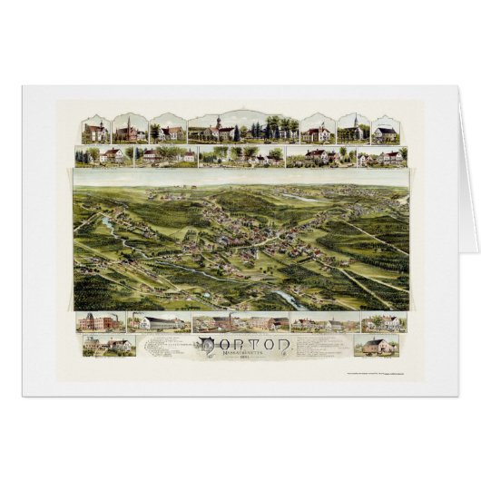 Norton, MA Panoramic Map - 1891 Cards (Front Horizontal)
