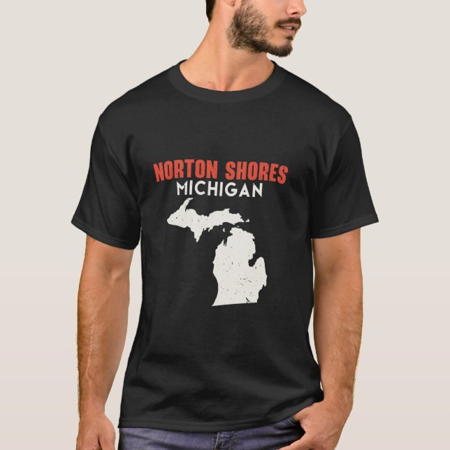 Norton Shores Michigan USA State America Travel Mi T-Shirt (Front)