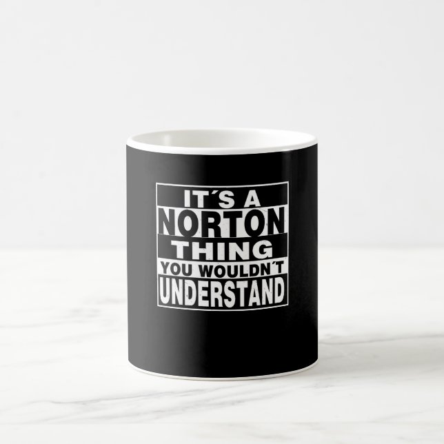 NORTON Surname Personalized Gift Coffee Mug (Center)