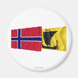 Norway and Nordland waving flags Magnet