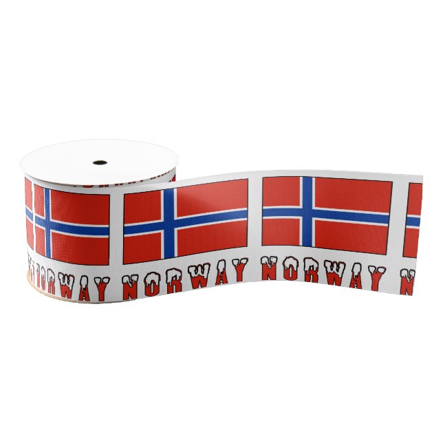 Norway and Norwegian Flag Grosgrain Ribbon (Spool)