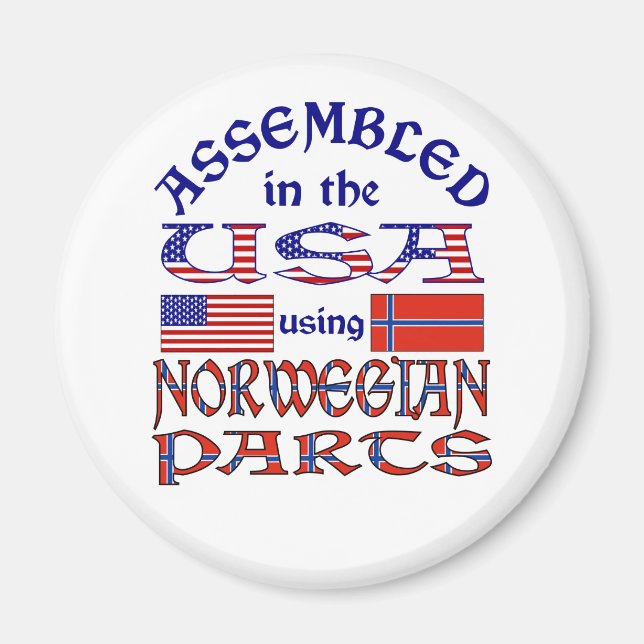 Norway and Norwegian Flag Magnet (Front)