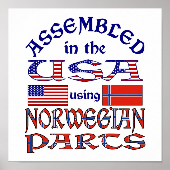 Norway and Norwegian Flag Poster (Front)