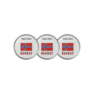Norway and Norwegian Flag with Your Name Golf Ball Marker