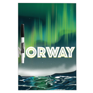 Norway Aurora Northern Lights Travel Poster Dry-Erase Board