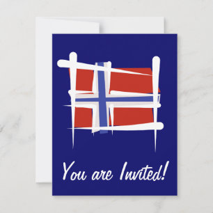 Norway Brush Flag Invitation