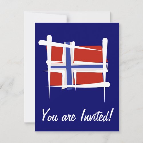 Norway Brush Flag Custom Invites