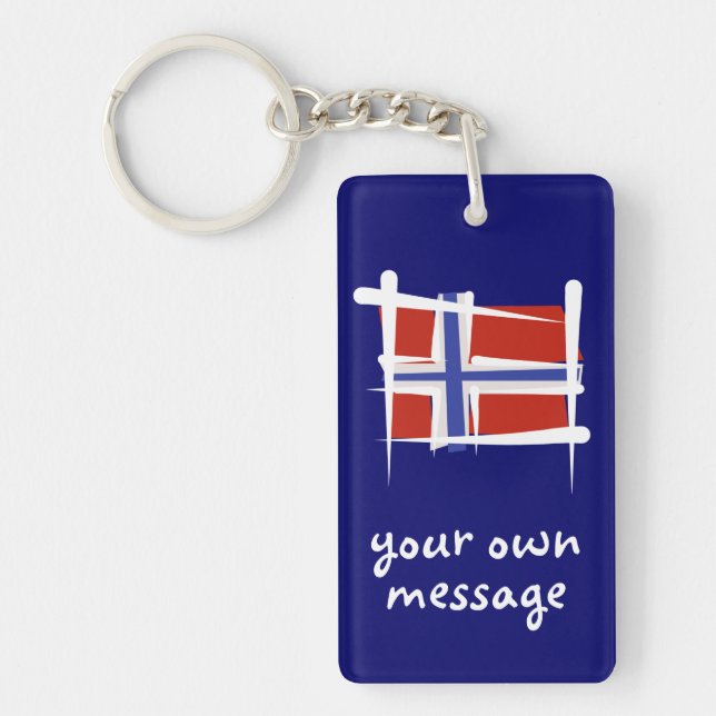 Norway Brush Flag Keychain (Front)