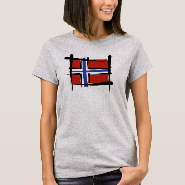 Norway Brush Flag T-Shirt (Front)