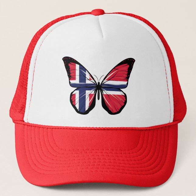 Norway Butterfly Flag Trucker Hat (Front)