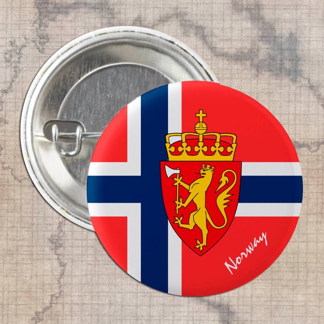 Norway button, patriotic Norwegian Flag fashion Button (Creator Uploaded)