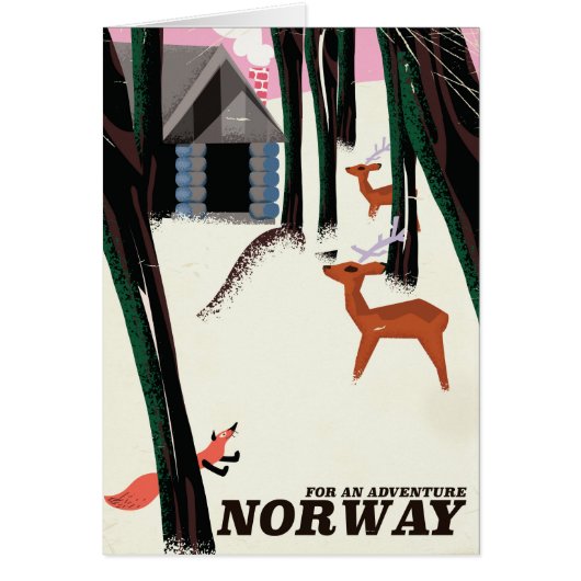 Norway cartoon travel poster cards (Front)
