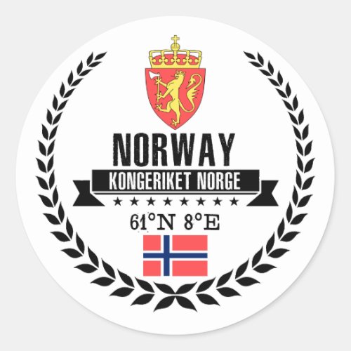 Norway Classic Round Sticker