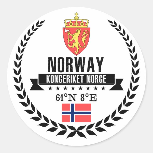 Norway Classic Round Sticker (Front)