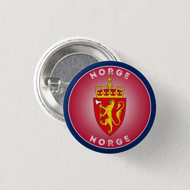 Norway Coat of Arms Circle Shape Button (Front & Back)